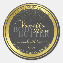 Luxuriöse Produktverpackungsmarken Dunkelgrau und  Runder Aufkleber