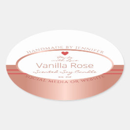 Luxuriöse Produktverpackungsmarken Rose Gold White Ovaler Aufkleber