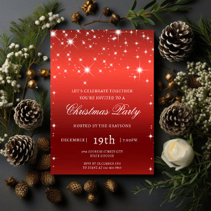 Luxuriöse Red Christmas Party Einladung