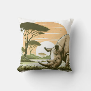 Luxuriöse Rhinoceros Pillow for Wildlife Lovers Kissen