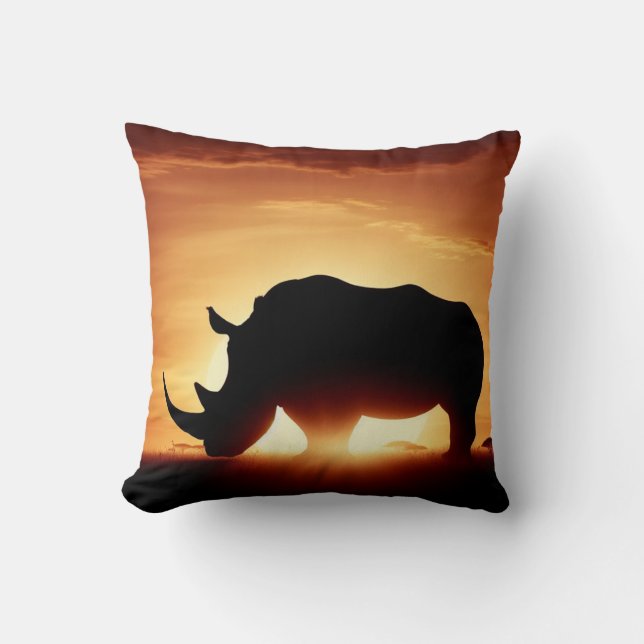 Luxuriöse Rhinoceros Pillow for Wildlife Lovers Kissen (Vorderseite)