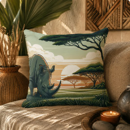 Luxuriöse Rhinoceros Pillow for Wildlife Lovers Kissen