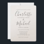 Luxuriöse romantische, elegante Unterschrift Scrip Einladung<br><div class="desc">Diese elegante Hochzeitseinladung mit ihren charakteristischen Stilnamen kann mit Ihren Informationen in chic gray Schrift personalisiert werden. Entwickelt von Thisisnotme©</div>