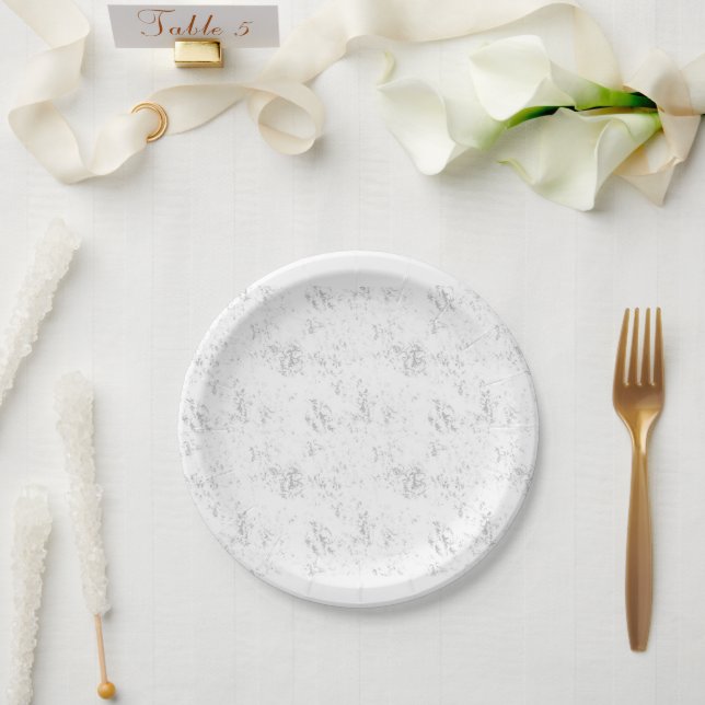 Luxuriöse romantische Hochzeitsfeiergestaltung Pappteller (Hochzeit)