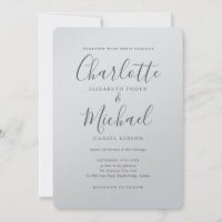 Luxuriöse romantische Silver Metallic Script Weddi