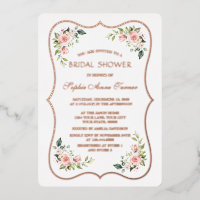 Luxuriöse rosa Blume Rose Gold Frame Brautparty