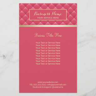 Luxuriöse rosa gequiltete moderne Goldbeauty Salon Flyer