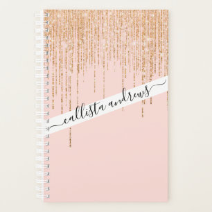 Luxuriöse Rosa Gold Funkelnd Glitzer Fringe Planer