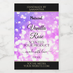 Luxuriöse, rosa, Lila Glitzer Sparkle Produktkennz Lebensmitteletikett