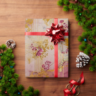 Luxuriöse rosa Marmor-Gold-Kunst-Weihnachtsverpack Geschenkpapier