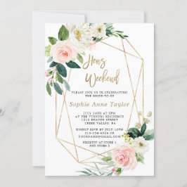 Luxuriöse Rosa Rose Gold Bachelorette Wochenende Einladung