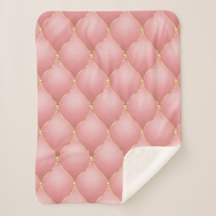 Luxuriöse Rosa Rose Gold Diamond gepolstertes Must Sherpadecke