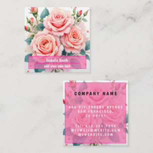 Luxuriöse rosa Rosen schöne trendige Kollektion Quadratische Visitenkarte