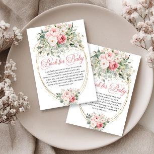Luxuriöse rosafarbene und goldene Babyparty-Buchan Begleitkarte
