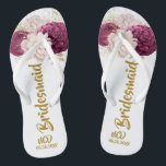 Luxuriöse Rose Blush Pink Gold Peony Bridesmaid Ge Flip Flops<br><div class="desc">Sie werden die Liebe dieser staubigen Rose rot rosa Aquarellpeony Blume mit goldblättrigen Blätter. Ideal für Ihre Hochzeitsfeiern!</div>