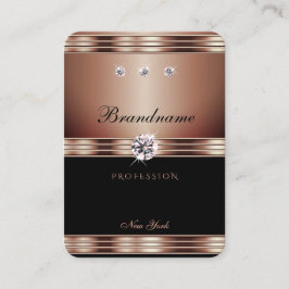 Luxuriöse Rose Gold Black Imitats Rhinestones Jewe Visitenkarte