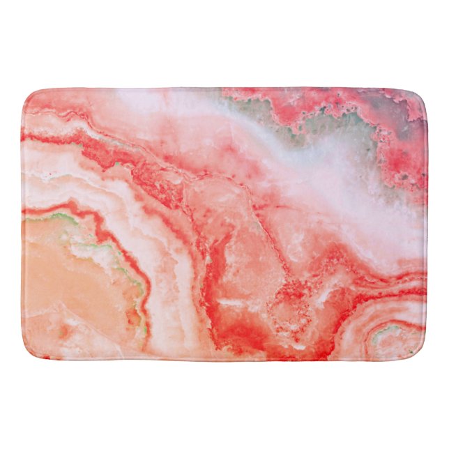Luxuriöse Rose Gold Blush Mineral Agate Badematte (Vorderseite)