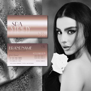 Luxuriöse Rose Gold Coole Spiegelbriefe mit Monogr Visitenkarte