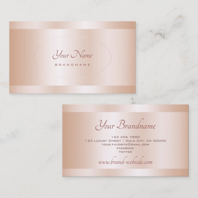 Luxuriöse Rose Gold Effekt Beruflich und stilvoll Visitenkarte (Vorne/Hinten)