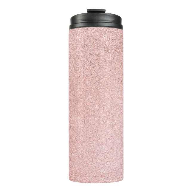 Luxuriöse Rose Gold Glitzer Design Thermosbecher (Vorderseite)