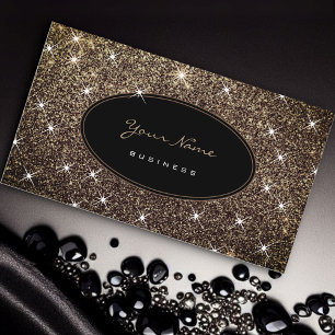 Luxuriöse Rose Gold Glitzer Luminous Stars Elegant Visitenkarte