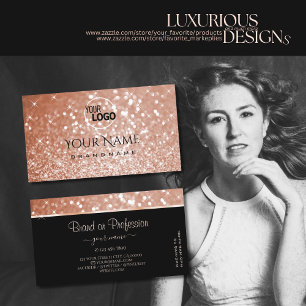 Luxuriöse Rose Gold Glitzer Luminous Stars Logo hi Visitenkarte