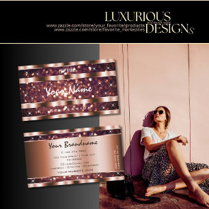 Luxuriöse Rose Gold Glitzer Sparkle Stars Qualität Visitenkarte