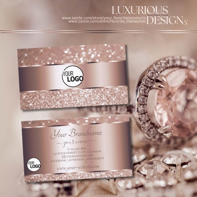 Luxuriöse Rose Gold Glitzer Sparkling Stars und Lo Visitenkarte (Von Creator hochgeladen)