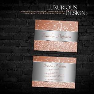 Luxuriöse Rose Gold Glitzer Stars Silver Deco Bor Visitenkarte