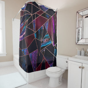 Luxuriöse Rose Gold Liquid Paint Marble Geometrie Duschvorhang