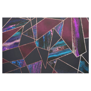 Luxuriöse Rose Gold Liquid Paint Marble Geometrie Stoff