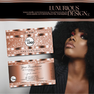 Luxuriöse Rose Gold Luminous Glitzer Spark Stars  Visitenkarte