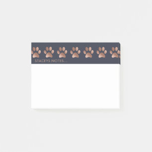 Luxuriöse Rose Gold Paw Print Animal Lover Post-it Klebezettel