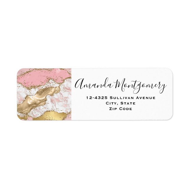 Luxuriöse Rose Gold Pink Marmordesign (Vorne)