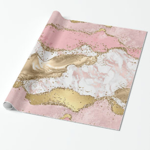 Luxuriöse Rose Gold Pink Marmordesign Geschenkpapier
