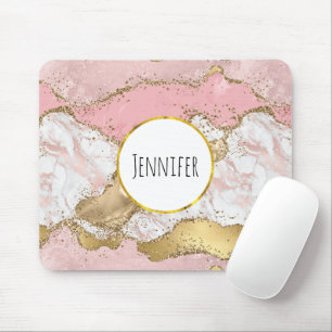 Luxuriöse Rose Gold Pink Marmordesign Mousepad