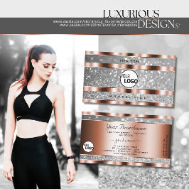 Luxuriöse Rose Gold Silver Glitzer Stars hinzufüge Visitenkarte
