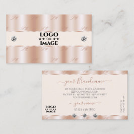 Luxuriöse Rose Gold Sparkle Jewels Logo hinzufügen Visitenkarte