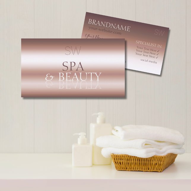 Luxuriöse Rose Gold Stilvoller Mirror Schriftart m Visitenkarte (Von Creator hochgeladen)