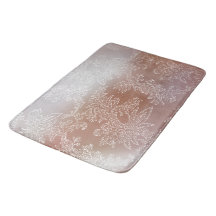 Luxuriöse Rose Gold und Spitzen Bath Mat