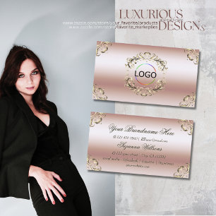Luxuriöse Rose Gold Verziert mit Logo beeindrucken Visitenkarte