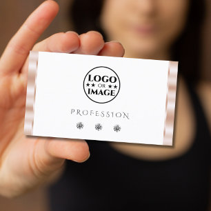 Luxuriöse Rose Gold Weißglanzschmuck mit Logo Visitenkarte