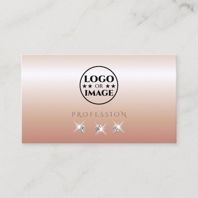 Luxuriöse Rose Korallencreme mit Logo Visitenkarte (Vorderseite)