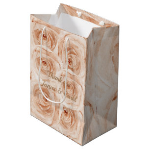 Luxuriöse Rose schöne rosa Pastellfarben Vielen Da Mittlere Geschenktüte
