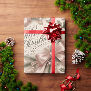 Luxuriöse Roségold-Frohe Weihnachten Geschenkpapier