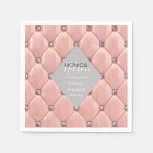 Luxuriöse Roségold-Tufting-Brautparty Serviette
