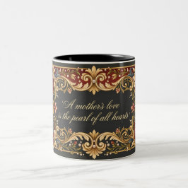 Luxuriöse Rosemaling Muttertagsbanner - Vintage Zweifarbige Tasse