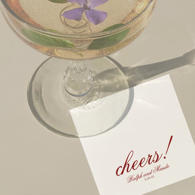 Luxuriöse rote Prost-Personalisierte Hochzeit Serviette (Luxury Classic Red Wedding Suite Theme with options to personalize for your special day.)