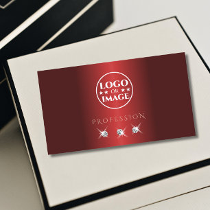 Luxuriöse Rote Rose Gold Sparkle Diamonds mit Logo Visitenkarte