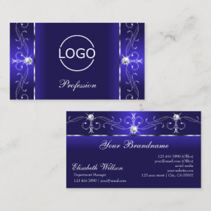 Luxuriöse Royal Blue Squiggled Jewels mit Logo Visitenkarte